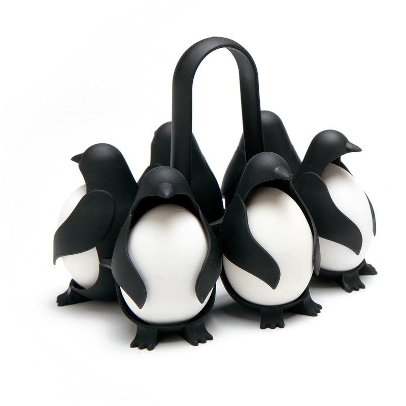Peleg Design Egguins 3-in-1 Cook, Store and Serve Egg Holder, Penguin-Shaped Egg Cooker for Making Soft or Hard Boiled Eggs, Holds 6 Eggs for Easy Cooking and Fridge Storage - Image 1
